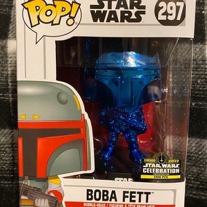 *MINT* Blue Chrome Boba Fett Celebration Funko pop
